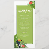 Waterverf Tropisch met Toucan Wedding Green ID577 Menu (Voorkant)