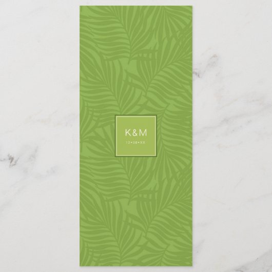 Waterverf Tropisch met Toucan Wedding Green ID577 Menu (Achterkant)