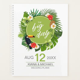 Waterverf Tropisch met Toucan Wedding Green ID577 Planner