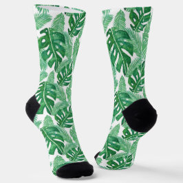 Waterverf Tropisch Monstera Leaf Patroon Sokken
