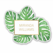 Waterverf Tropisch Monstera Leaves Sticker (Voorkant)