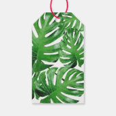 Waterverf Tropisch Monstera verlaat patroon Cadeaulabel (Achterkant)