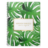 Waterverf Tropisch Monstera verlaat patroon Notitieboek (Voorkant)