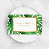 Waterverf Tropisch Monstera verlaat patroon Visitekaartje