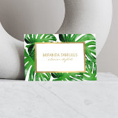 Waterverf Tropisch Monstera verlaat patroon Visitekaartje