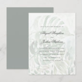 Waterverf Tropisch Monstera vertrekt zomerbruiloft Uitnodiging Briefkaart (Voorkant / Achterkant)