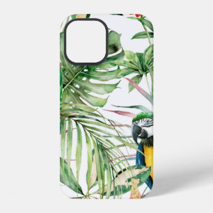 Waterverf tropisch naadloos patroon met papegaaien iPhone 12 hoesje