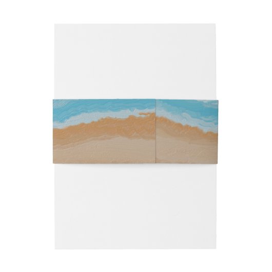 Waterverf Tropisch Oceaan Strand Bruiloft Uitnodigingen Wikkel (Achterkant Voorbeeld)