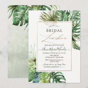 Waterverf Tropisch Oerwoud Bridal Luncheon Invitat Kaart