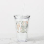 Waterverf Tropisch Oranje en bloemen Acryl Drinkbeker (Achterkant)