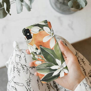 Waterverf Tropisch Oranje en bloemen Case-Mate iPhone Case