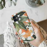 Waterverf Tropisch Oranje en bloemen Case-Mate iPhone Case<br><div class="desc">Waterverf Tropisch Oranje en bloemen</div>