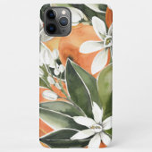 Waterverf Tropisch Oranje en bloemen iPhone Hoesje (Achterkant)