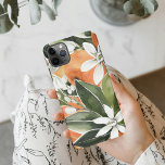 Waterverf Tropisch Oranje en bloemen iPhone 11Pro Max Hoesje<br><div class="desc">Waterverf Tropisch Oranje en bloemen</div>