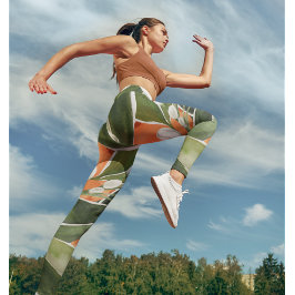 Waterverf Tropisch Oranje en bloemen Leggings