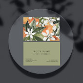 Waterverf Tropisch Oranje en bloemen Visitekaartje