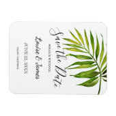 Waterverf Tropisch palm sparen de Datum Weddenscha Magneet (Horizontaal)