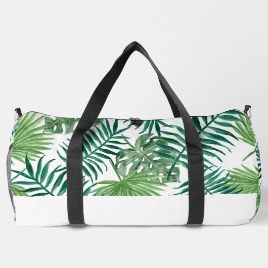 Waterverf tropisch palmblad strandweekend plunjezak (Achterkant)