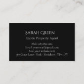 Waterverf tropisch palmgroen bladeren zwart visitekaartje (Achterkant)