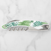 Waterverf Tropisch palmgroen monogram Kurkentrekker (Achterkant)