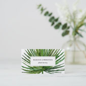 Waterverf Tropisch palmleder Botanisch Visitekaartje (Staand voorkant)