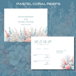 Waterverf Tropisch Paradijs-RSVP-Bruiloft-Pruikkaa Briefkaart
