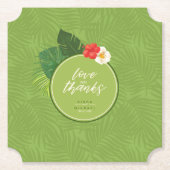 Waterverf Tropisch Patroon Bedankt Groene ID577 Kartonnen Onderzetters (Voorkant)