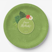 Waterverf Tropisch Patroon Bedankt Groene ID577 Papieren Bordje (Voorkant)