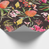 Waterverf tropisch patroon, bloemen, bedwelmen cadeaupapier (Hoek)