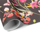 Waterverf tropisch patroon, bloemen, bedwelmen cadeaupapier (Rol Hoek)