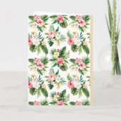 Waterverf Tropisch Patroon Foto Afstuderen Bedankkaart (Achterkant)