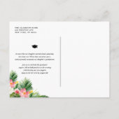 Waterverf Tropisch Patroon Foto Afstuderen Uitnodiging Briefkaart (Achterkant)