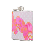 waterverf tropisch roze bloemenorchidee schilderij heupfles (Links)