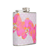 waterverf tropisch roze bloemenorchidee schilderij heupfles (Rechts)