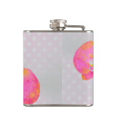 waterverf tropisch roze bloemenorchidee schilderij heupfles (Achterkant)