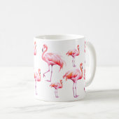 Waterverf Tropisch Roze Flamingo Party Koffiemok (Voorkant rechts)