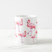 Waterverf Tropisch Roze Flamingo Party Koffiemok (Center)