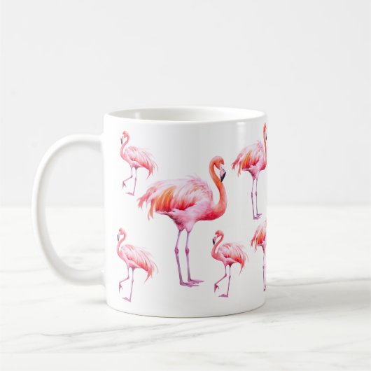 Waterverf Tropisch Roze Flamingo Party Koffiemok (Links)