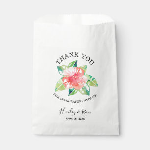 Waterverf Tropisch Roze Hibiscus Hawaiian Bedankzakje