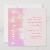 WATERVERF Tropisch roze uitnodiging (Voorkant)