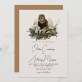 Waterverf Tropisch Safari Oerwoud Lion Wedding Kaart (Voorkant / Achterkant)