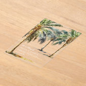 Waterverf Tropisch strand bruiloft Acryl Uitnodigingen (Laagn)