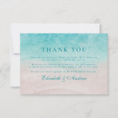 Waterverf Tropisch strand bruiloft Bedankkaart (Voorkant)