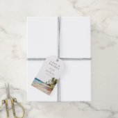 Waterverf Tropisch Strand Bruiloft Bedankt Cadeaulabel (Met Touw)