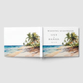 Waterverf Tropisch strand bruiloft Gastenboek (Volledig)