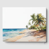 Waterverf Tropisch strand bruiloft Gastenboek (Achterkant)