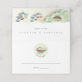 Waterverf Tropisch strand bruiloft gevouwen Plaatskaartje (Buitenkant ongevouwen)