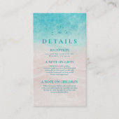 Waterverf Tropisch strand bruiloft Informatiekaartje (Voorkant)