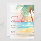 Waterverf Tropisch strand bruiloft Kaart (Achterkant)