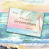 Waterverf Tropisch strand bruiloft Kaart